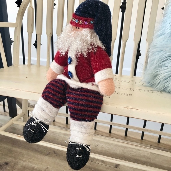 CHRISTMAS Santa, Plush Shimmery Santa, Christmas Decor, Very Good Condition - Picture 5 of 7